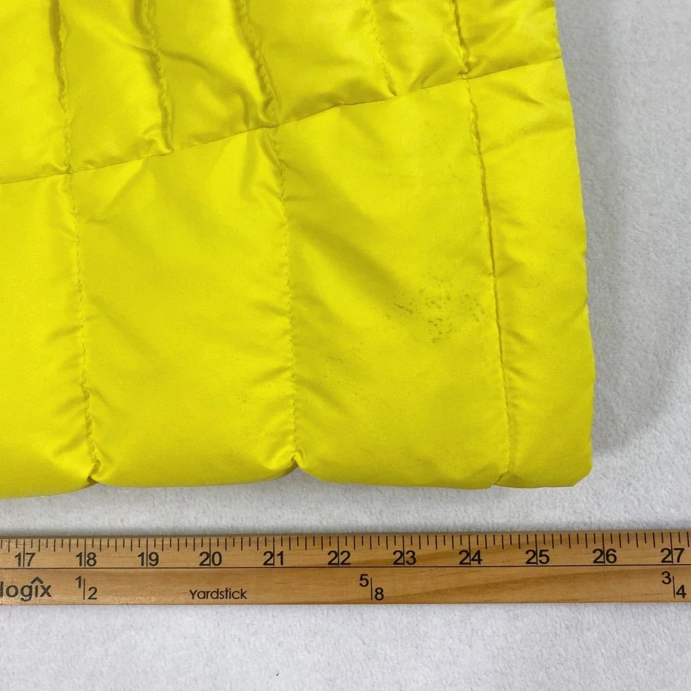 Lands End Puffer Vest Womens M Yellow Quilted Full Zip Outdoors Gorpcore Layer